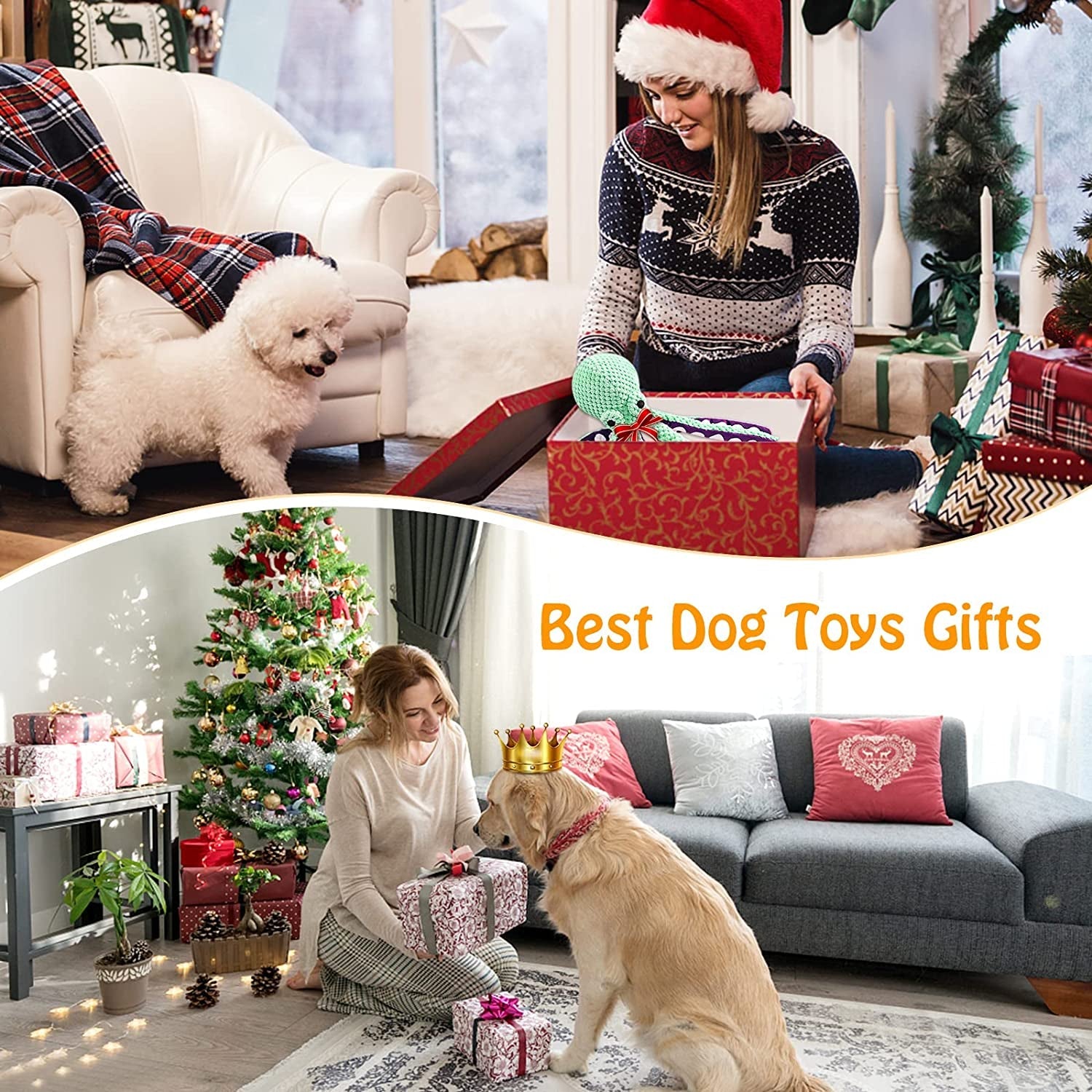 Large Squeaky Plush Dog Toy for Aggressive Chewers – Durable Soft Fabric Toy for Medium & Large Dogs – Chew, Tug, Fetch & Cuddle