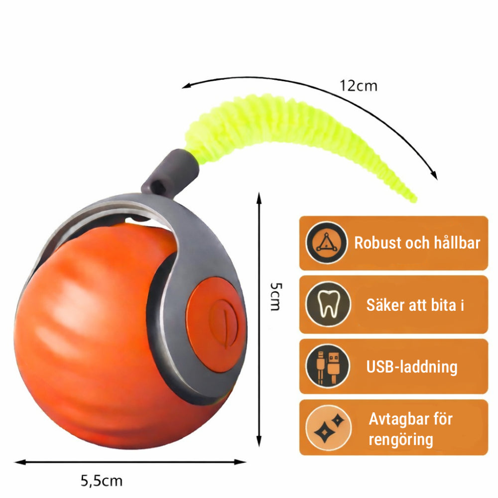 Interaktiv Kattboll med Svans – Smart, Laddningsbar och Oemotståndlig