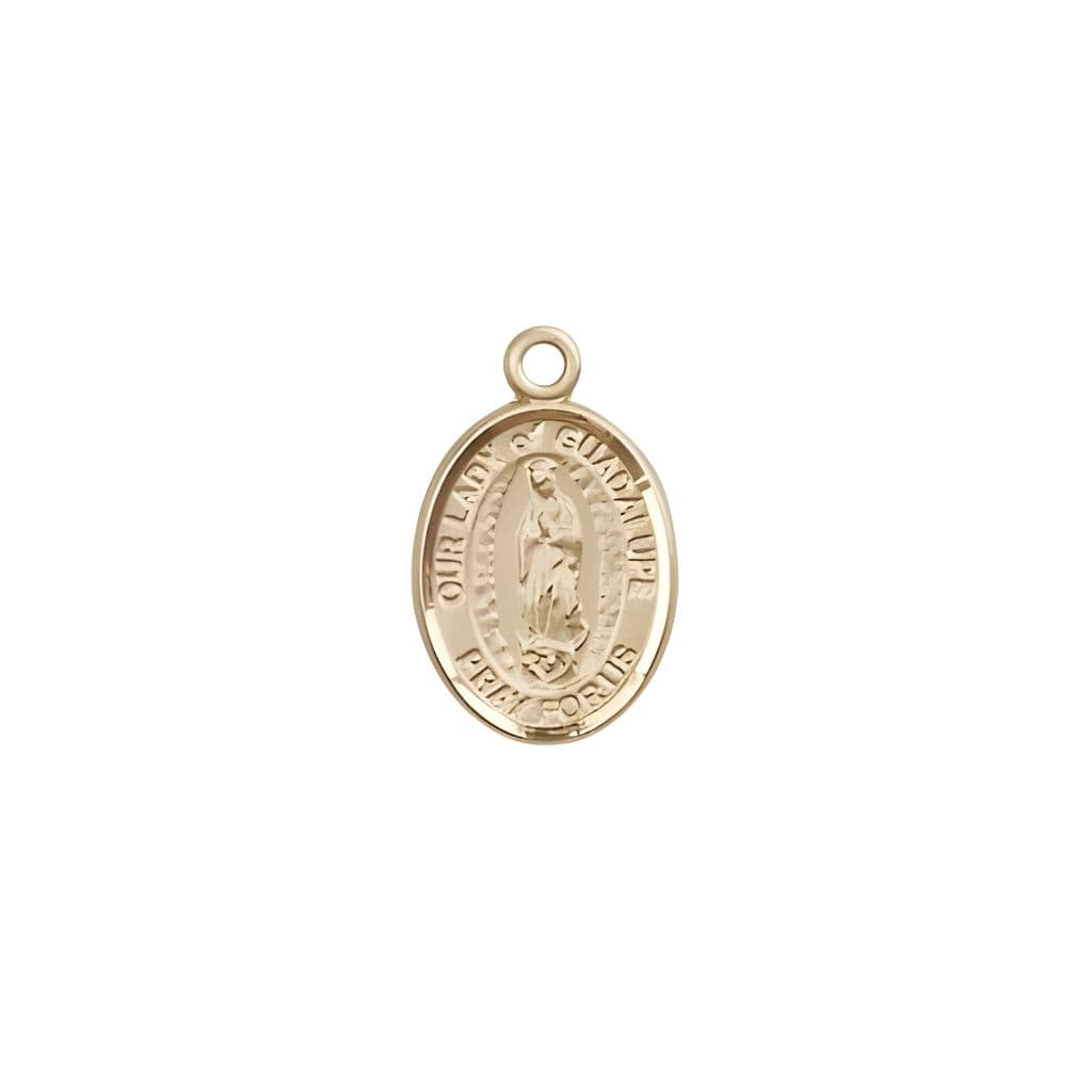Our Lady of Guadalupe 14kt Gold Oval Small Medal | Bliss USA