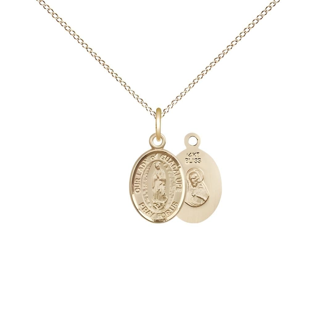 Our Lady of Guadalupe 14kt Gold Oval Small Medal | Bliss USA