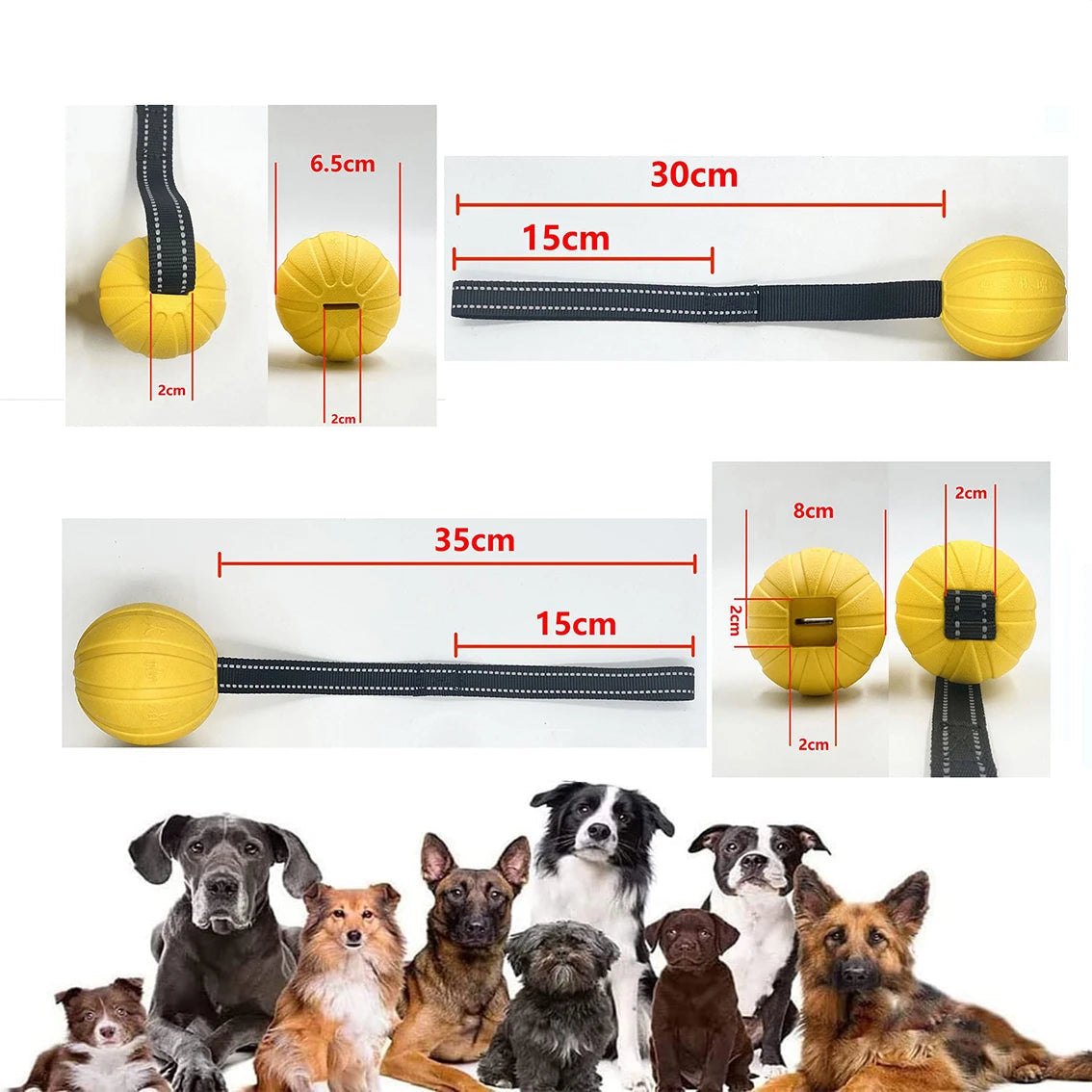 hundboll med rep flytande slitstark träningsleksak för hundar