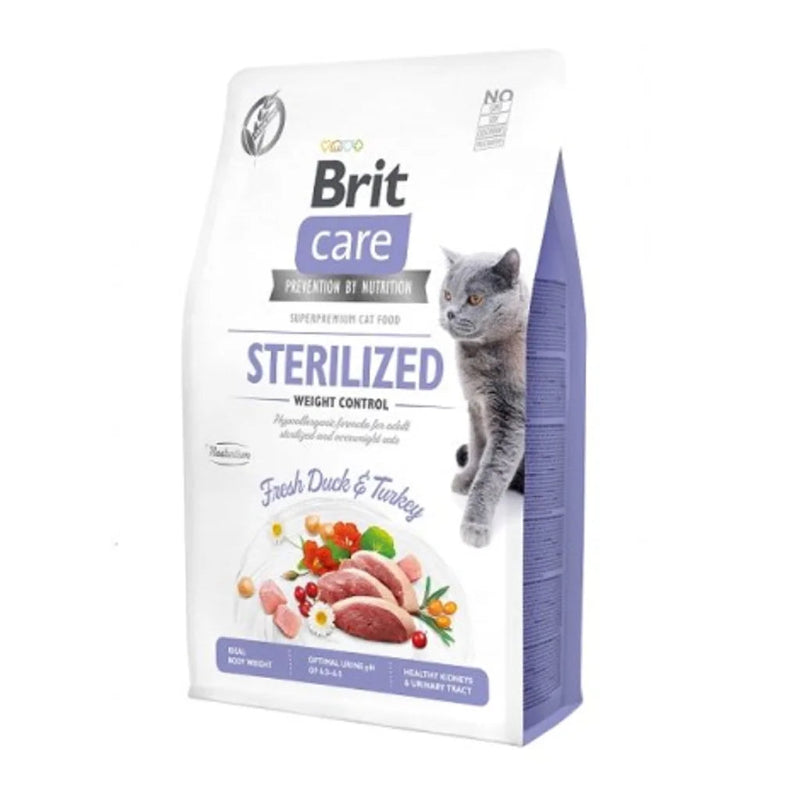 brit care sterilized weight control kattfoder spannmålsfritt anka kalkon