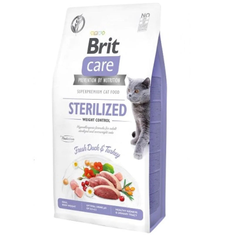 brit care sterilized weight control kattfoder spannmålsfritt anka kalkon