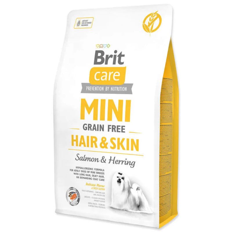 brit care mini hair skin hundfoder lax sill spannmålsfritt små raser