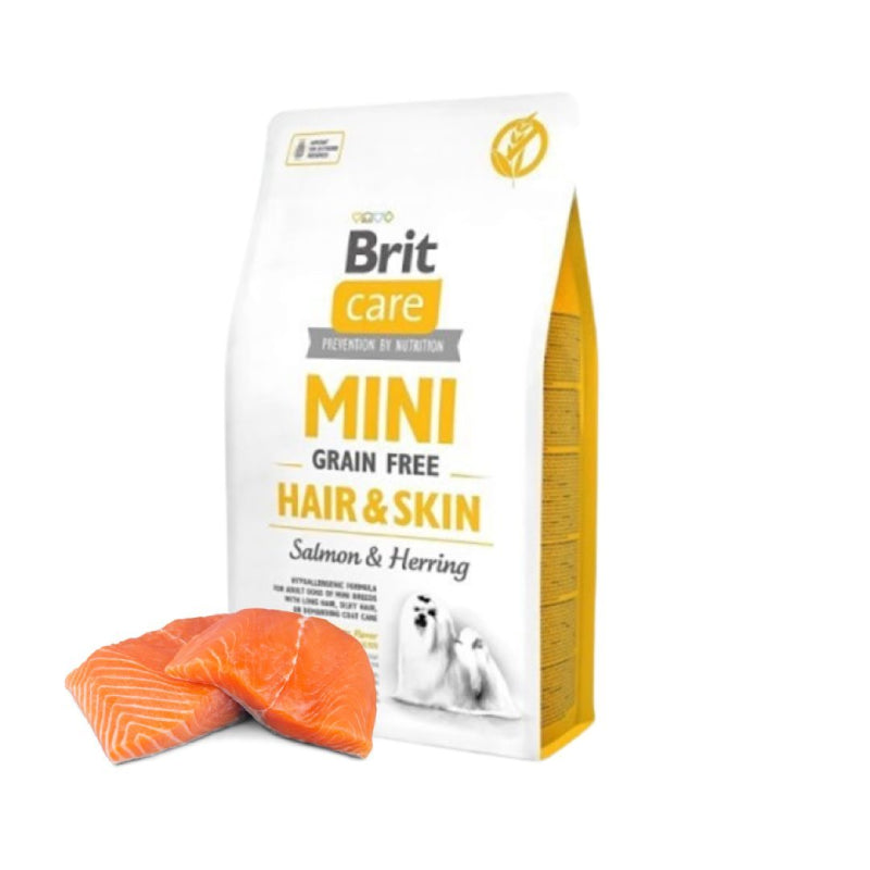 brit care mini hair skin hundfoder lax sill spannmålsfritt små raser