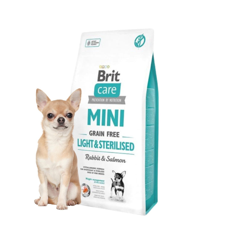 brit care mini light sterilised hundfoder kanin lax spannmålsfritt små raser