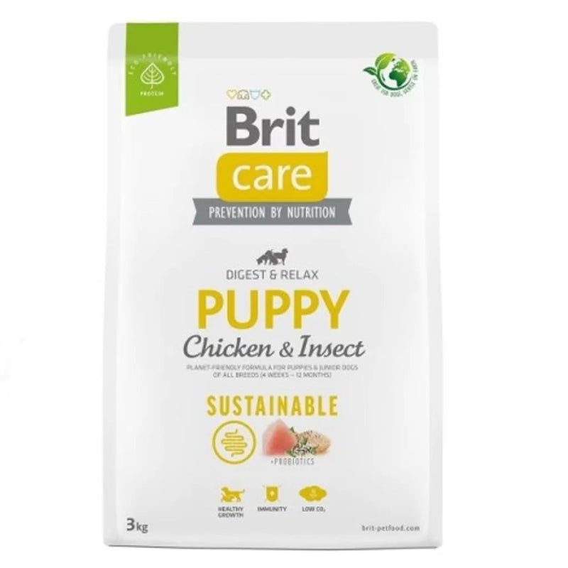 brit care dog sustainable puppy kyckling insekter 1 kg 3 kg valpfoder glutenfritt