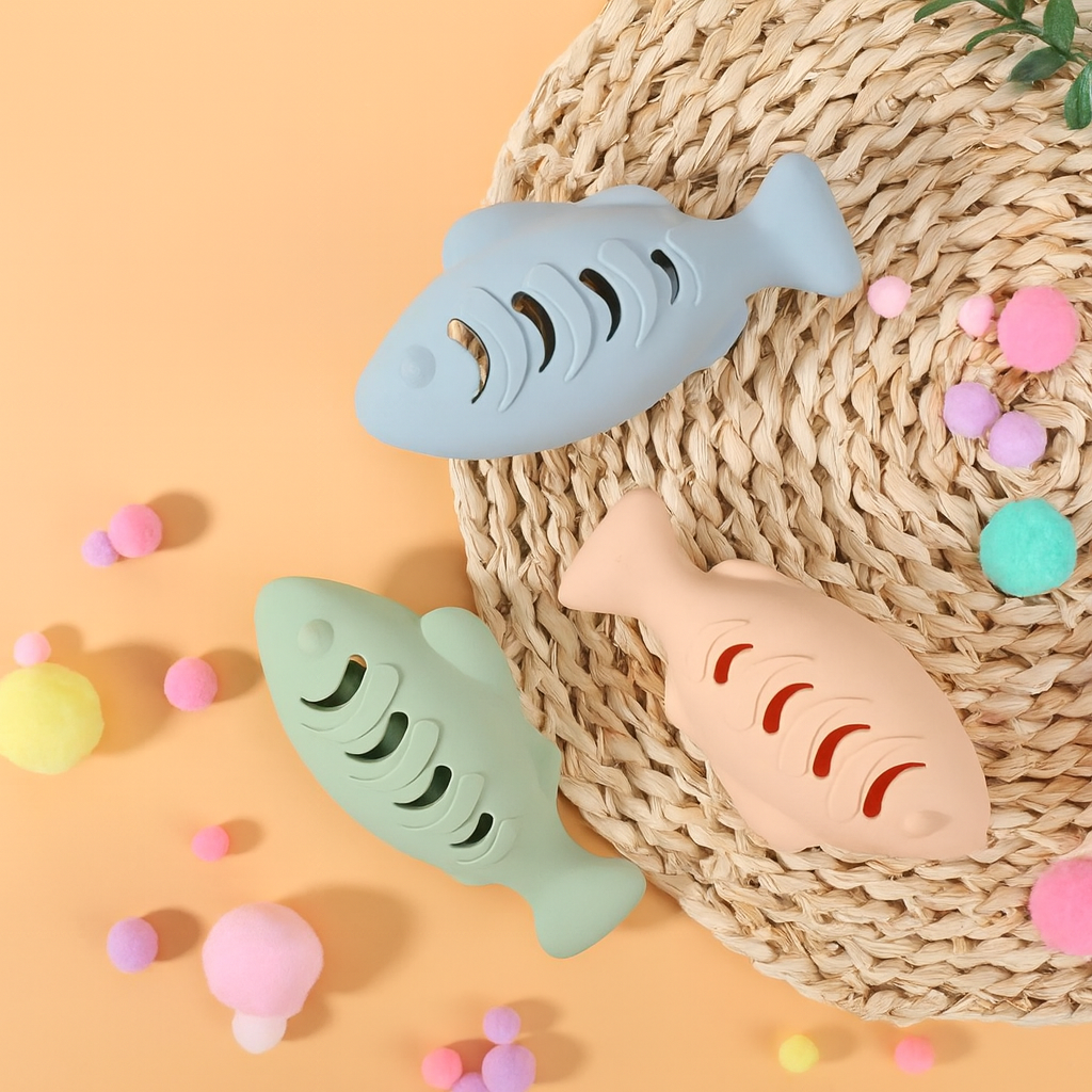 Fiskleksak i Silikon – Rolig Självaktivering för Katter