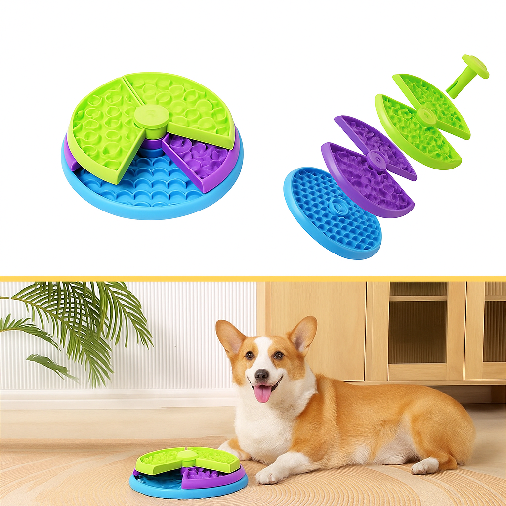 Interaktiv Slow Feeder i Tre Lager – Pusselskål som Aktiverar & Bromsar Ätandet