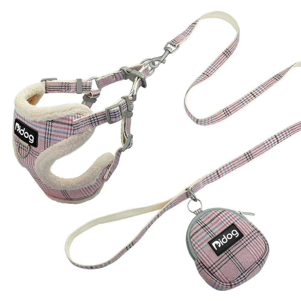 Varm Vadderad Sele med Koppel och Godispåse för Hund och Katt