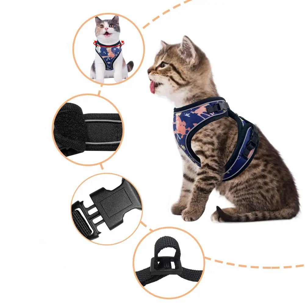 Lätt och Bekväm Kattsele med Koppel – Rymsäker med Reflex och Stötdämpning