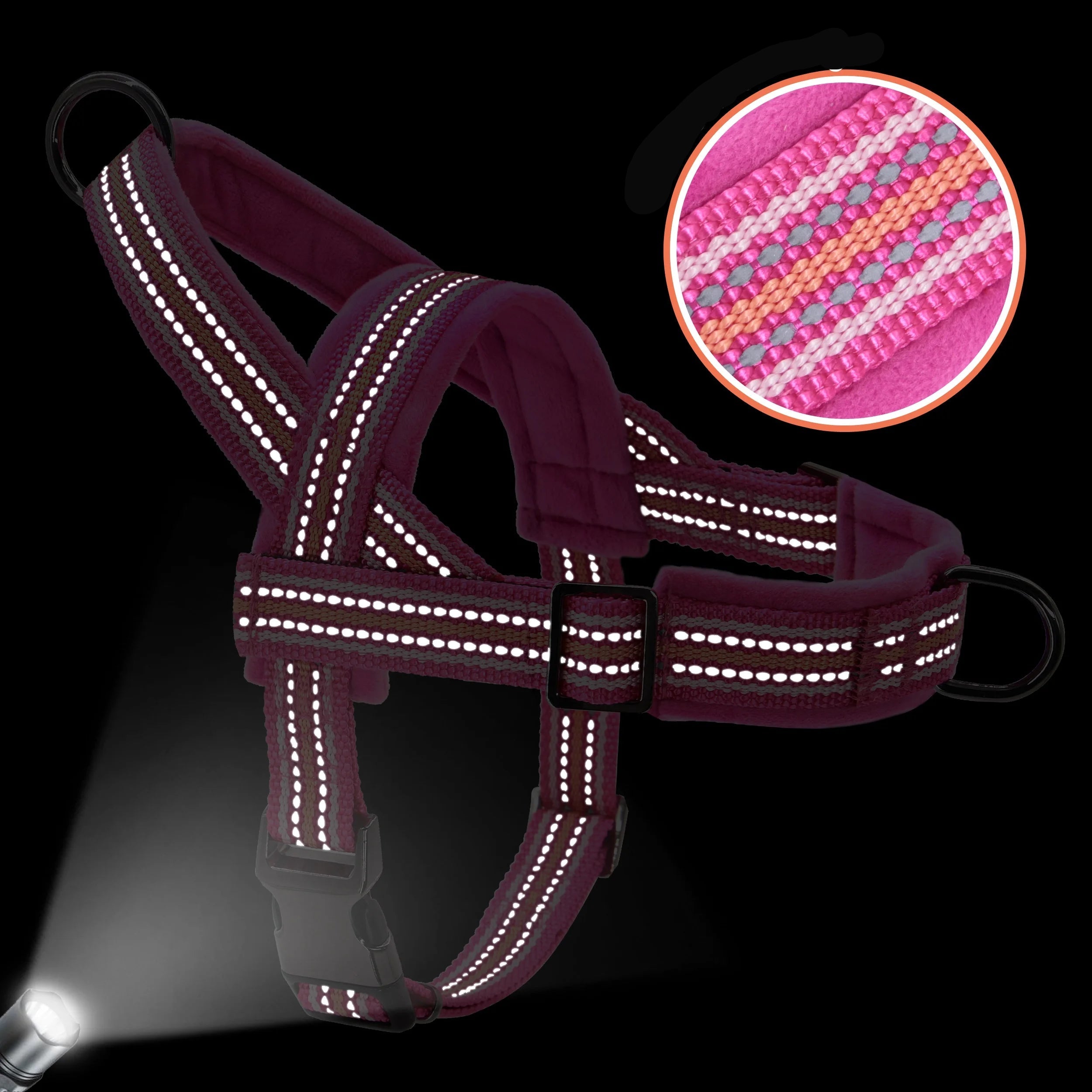 Slitstark Vadderad Hundsele med Handtag och Reflekterande Detaljer