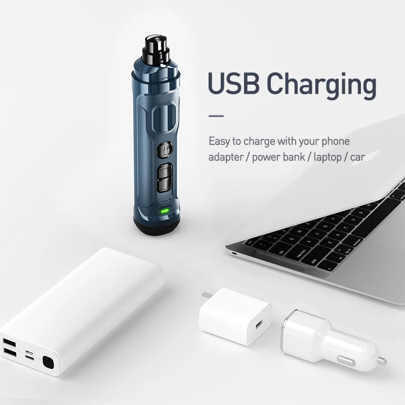 Elektrisk Kloslip – Uppladdningsbar Nagelslip med LED och 2 Hastigheter