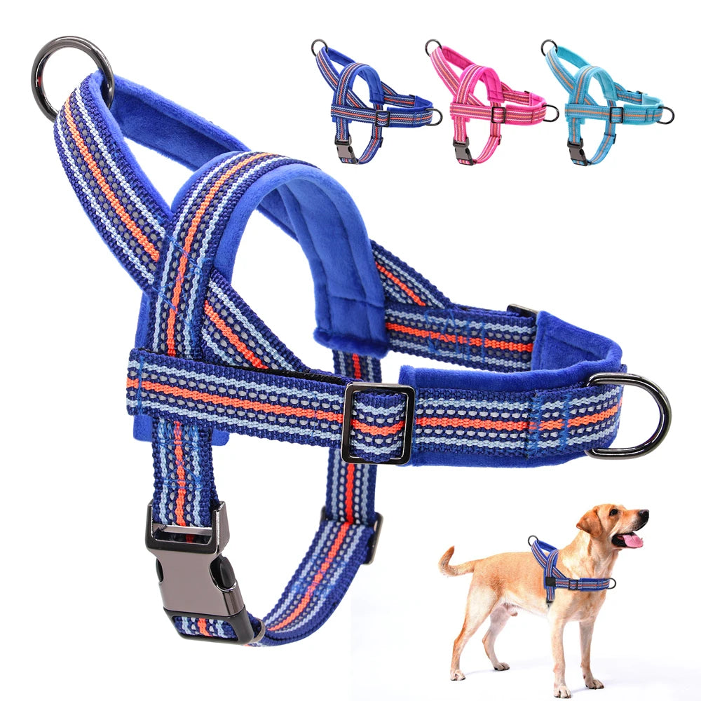 Slitstark Vadderad Hundsele med Handtag och Reflekterande Detaljer