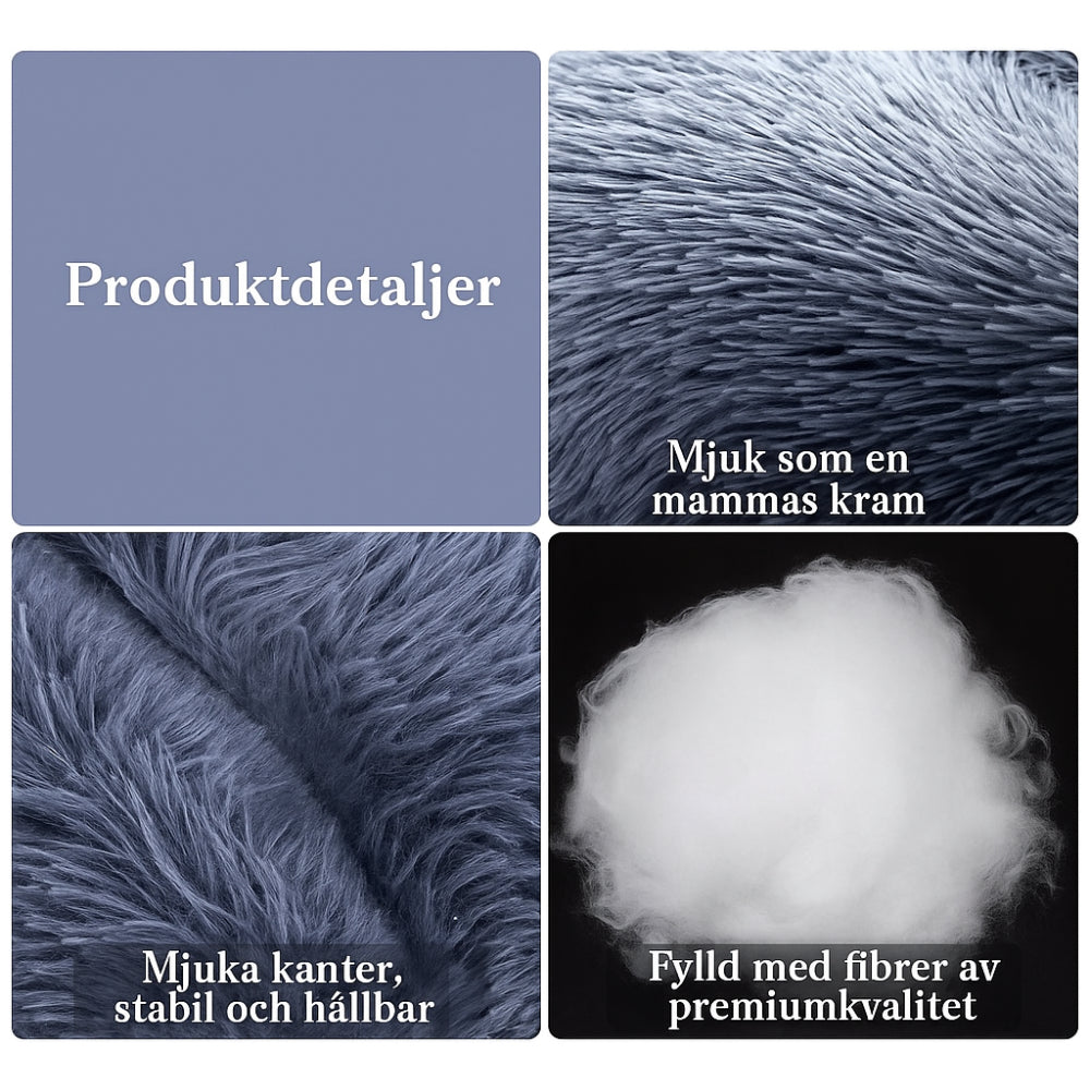 Lyxig Rund Hund- & Kattbädd i Plysch – Varm, Mjuk & Bekväm