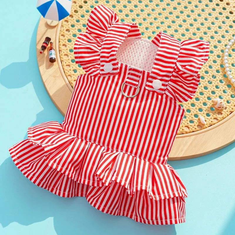 Sommarklänning för Hund och Katt – Söt Seleklänning med Prinsesskjol