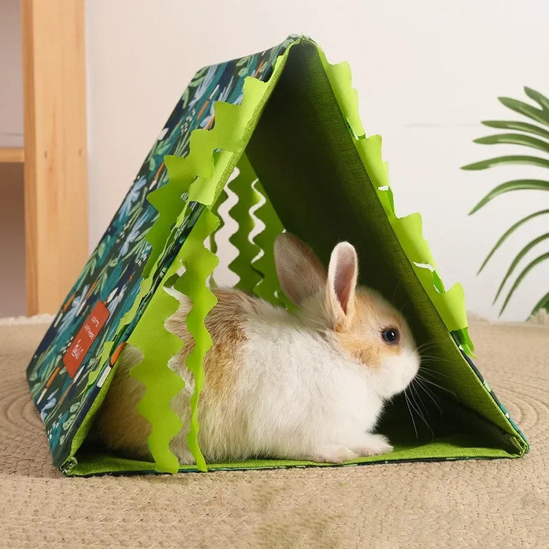 Triangeltält i Bomull för Smådjur Sovplats och Gömställe