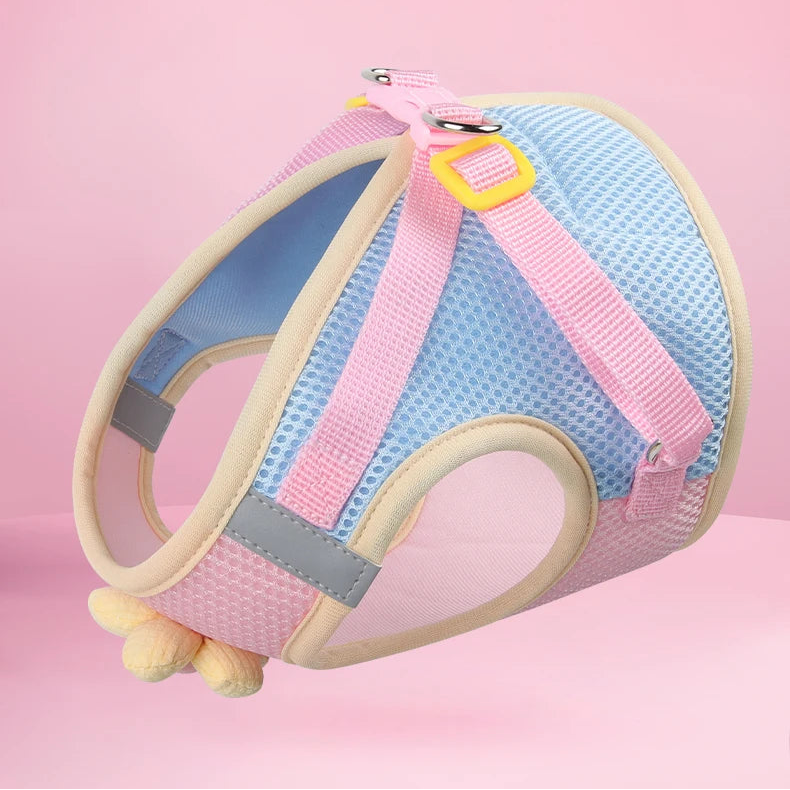 Andasvänlig Hund- och Kattssele med Reflex – Justerbar Meshväst med Koppel för Små och Medelstora Djur