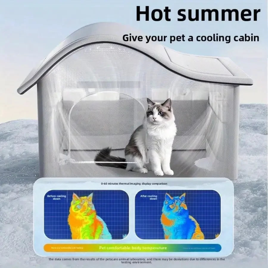 Sommarbädd för Hund & Katt – Kylande Igloo-säng med Luftig Design
