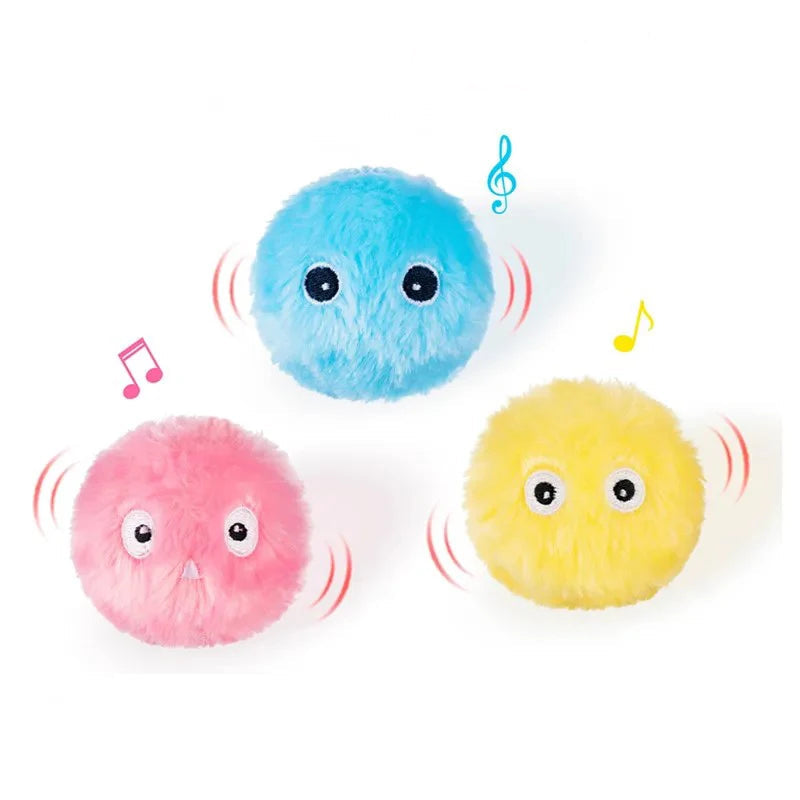 Interaktiv Kattboll i Plysch – Leksak med Ljud och Kattmynta