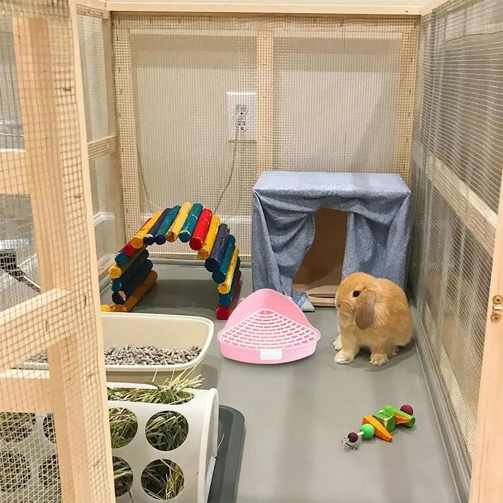 Toalettlåda Hörnmodell för Smådjur – Kanin, Marsvin & Hamster