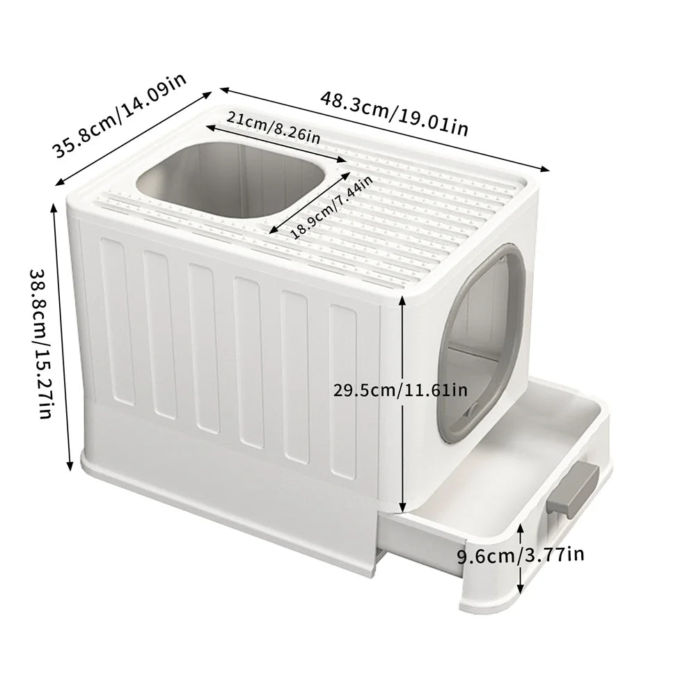 Kattoalett med Lock och Dubbla Ingångar – Front och Topp