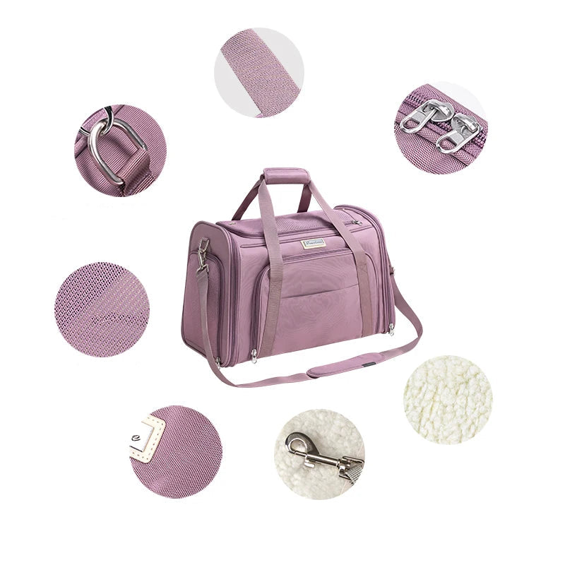 Bärväska för Hund och Katt – Vikbar och Bekväm Transportväska i Miljövänlig Nylon Oxford