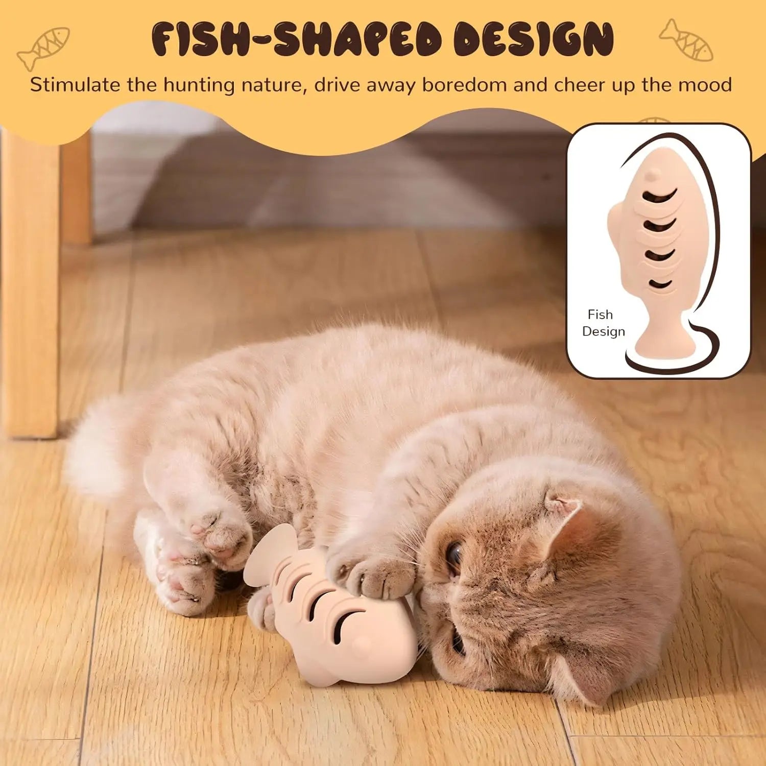 Fiskleksak i Silikon – Rolig Självaktivering för Katter