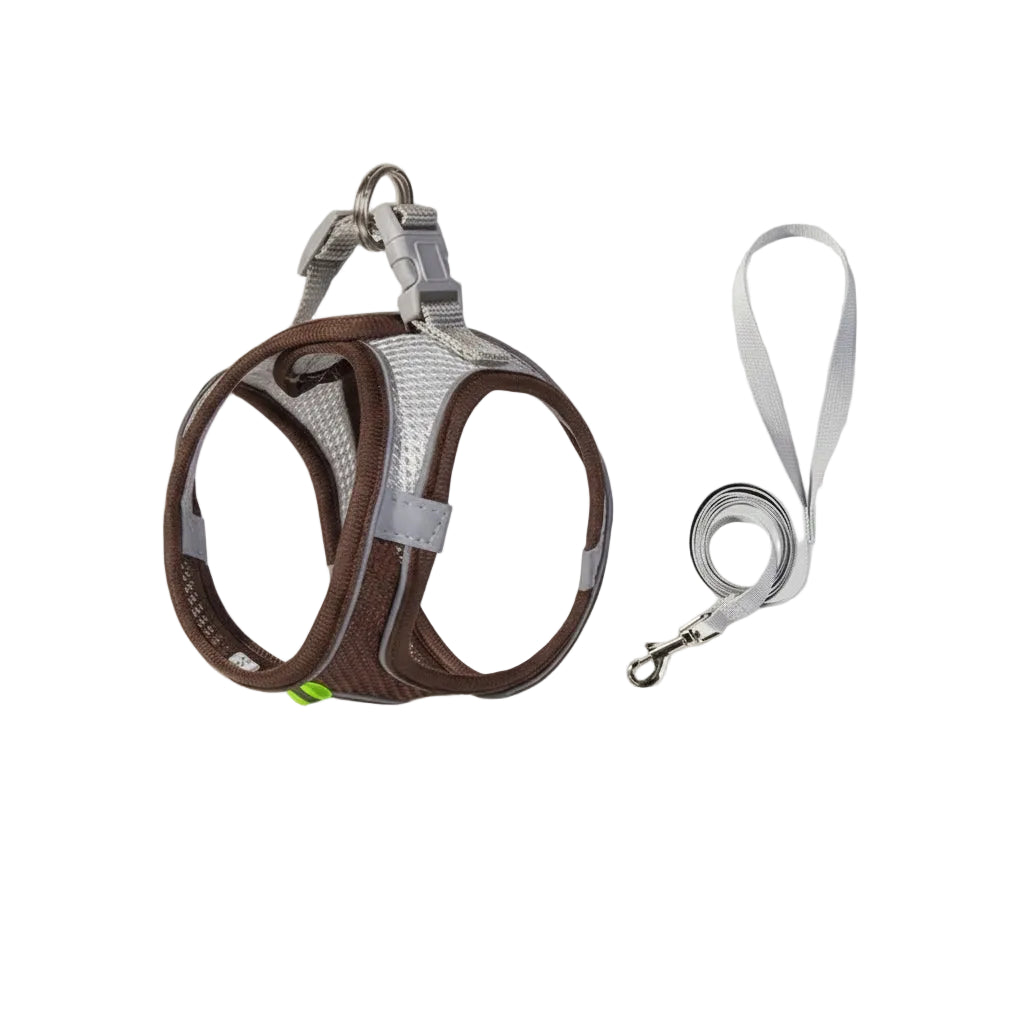 Mjuk Meshväst för Små Hundar & Katter – Reflekterande Sele med Koppel