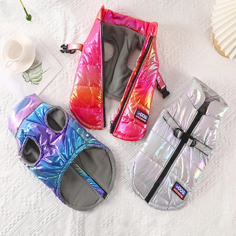 vattentät hundväst reflex varm höst vinterjacka glansig färgton