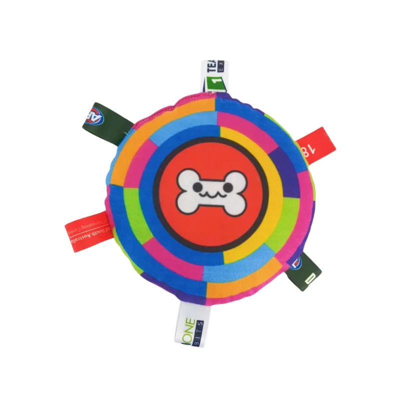 Flygande Tuggleksak med Ljud – Färgglad UFO-leksak i Plysch för Små Hundar