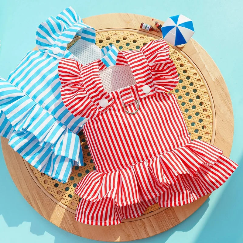 Sommarklänning för Hund och Katt – Söt Seleklänning med Prinsesskjol