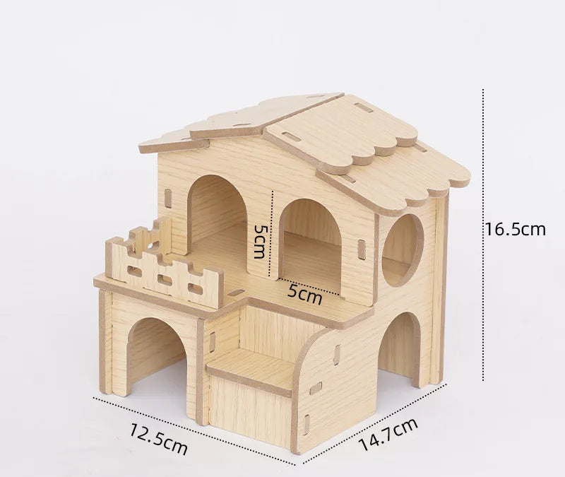 Trä­hus för Hamster – Klättervilla och Gömställe