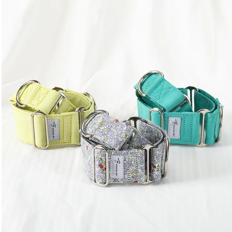 Justerbart Martingale Hundhalsband – Brett, Vadderat & Mönstrat i Bomull