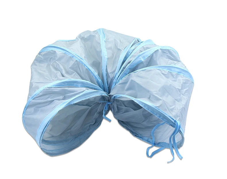 Kattunnel Grå 3-vägs Hopfällbar med Kik­hål