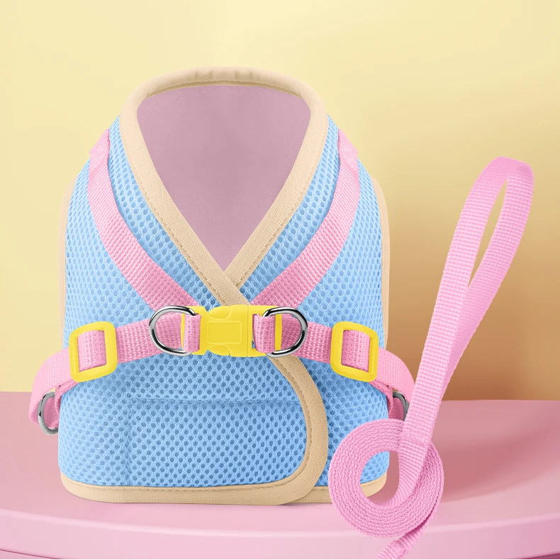 Andasvänlig Hund- och Kattssele med Reflex – Justerbar Meshväst med Koppel för Små och Medelstora Djur
