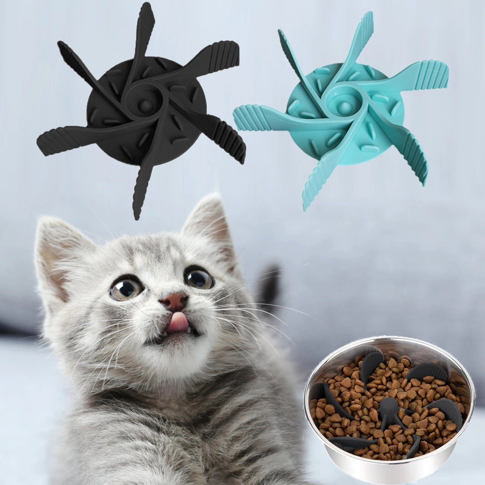 Slow Feeder Insats för Matskål – Halkfri Design för Hund och Katt