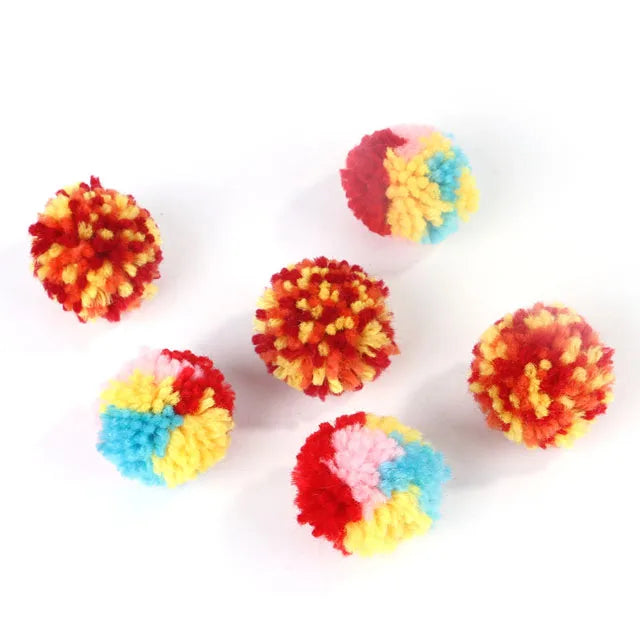 Kattleksak Färgglada Bollar i Bomull Storpack