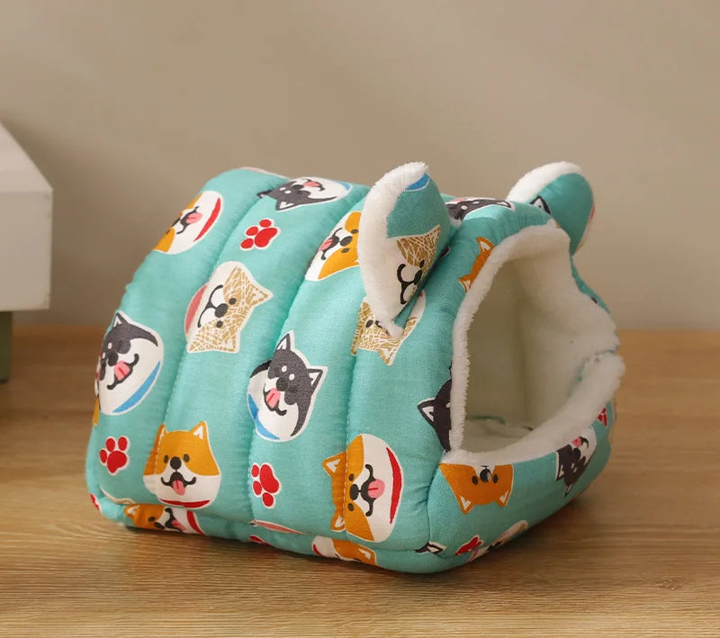 Varmt Smådjursbo i Bomull med Tryck – Mysig Sovplats