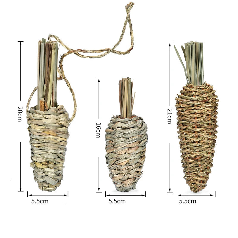 Naturlig Tuggleksak i Gräs för Smådjur – Bidrar till Tandhälsa