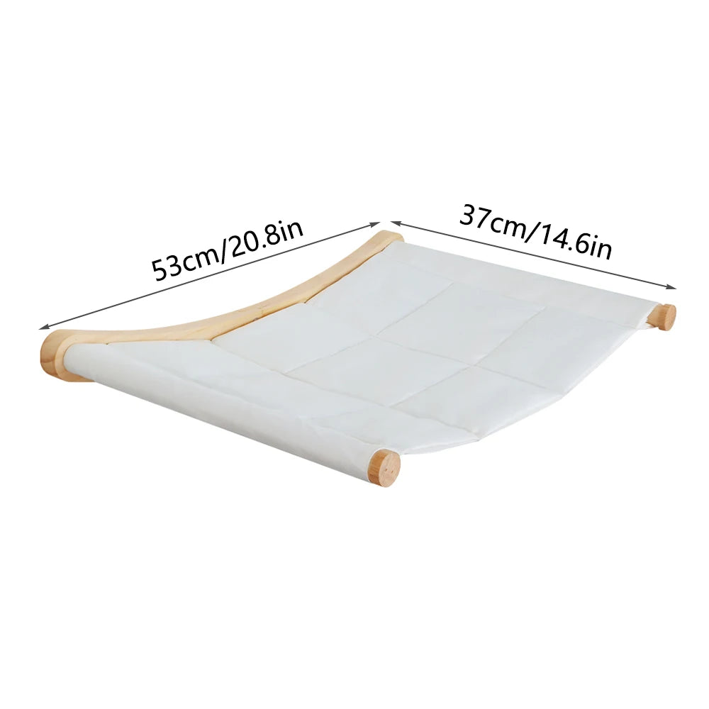 väggmonterad katthammock i trä mysig vila lek på höjd