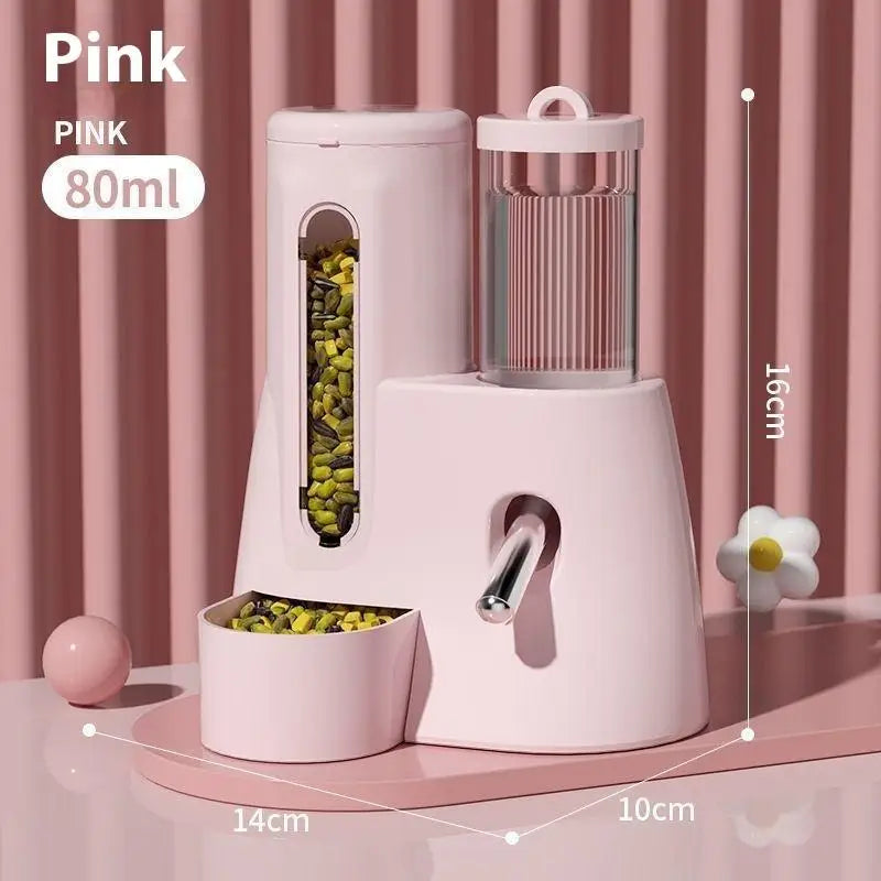 Automatisk 2-i-1 Matskål och Vattenflaska för Hamster och Smådjur