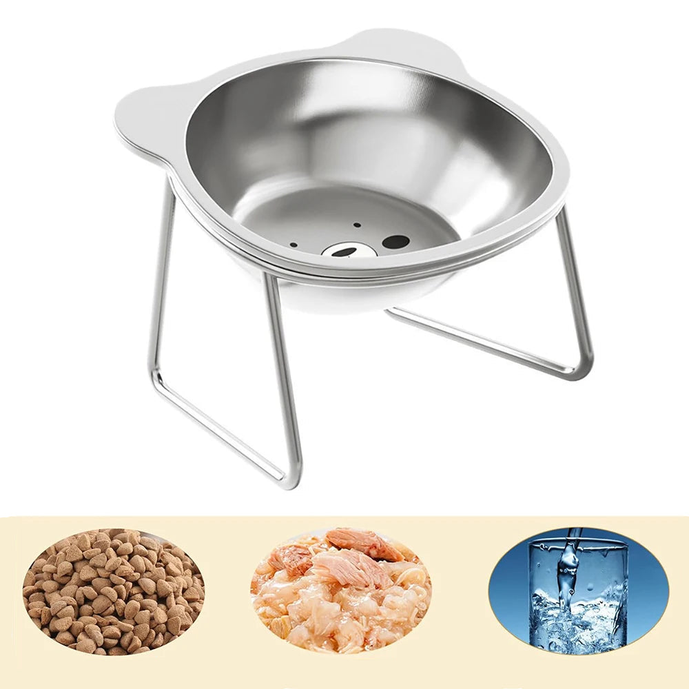 höjd matskål rostfritt stål katt mindre hund ergonomisk bekväm