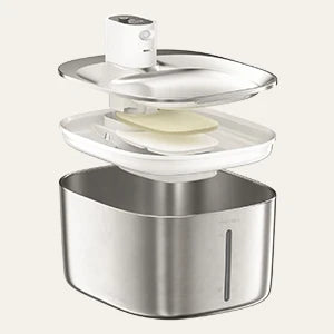 Trådlös Vattenfontän för Katt och Hund 4L – Automatisk Dispenser i Rostfritt Stål med Sensor