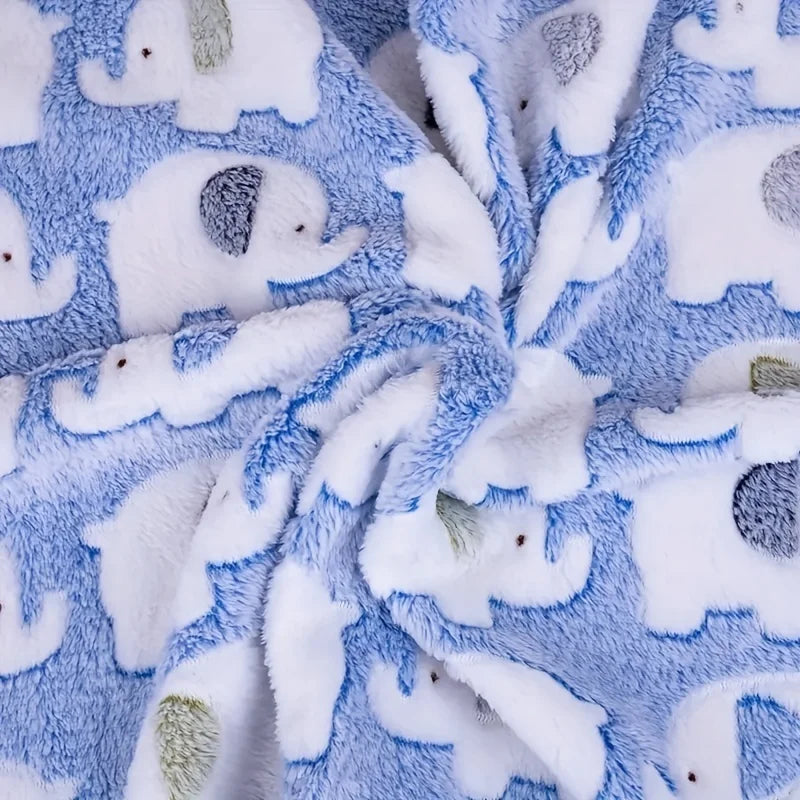 Mjuk och Mysig Fleecefilt med Elefantmotiv för Hundar och Katter