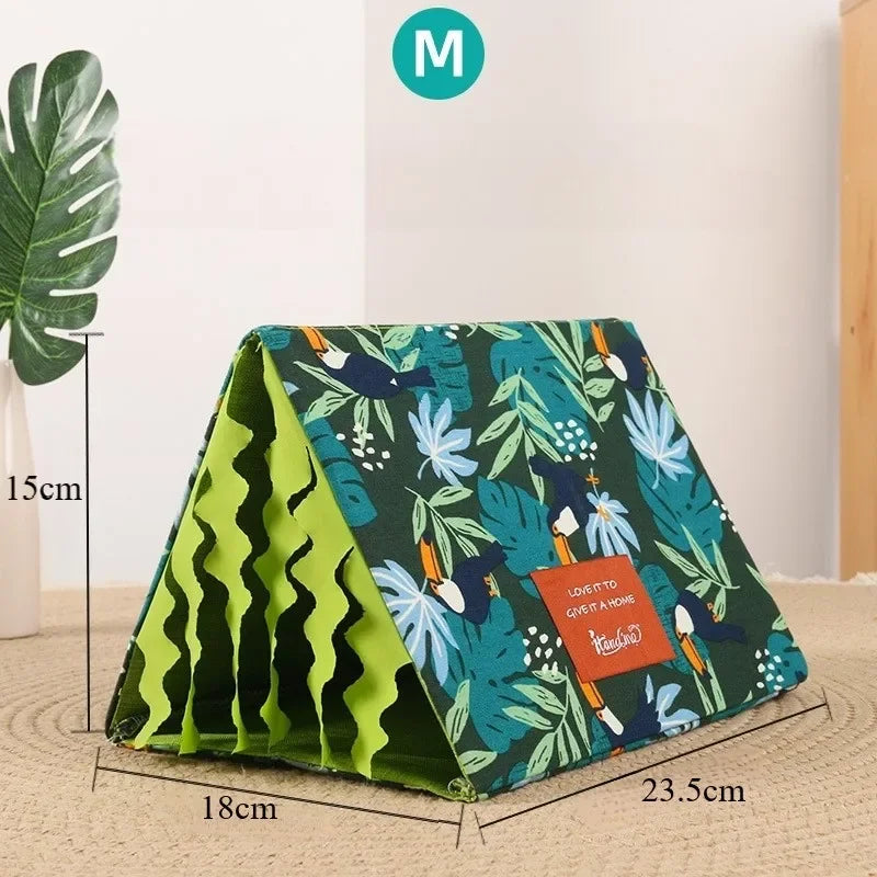Triangeltält i Bomull för Smådjur Sovplats och Gömställe