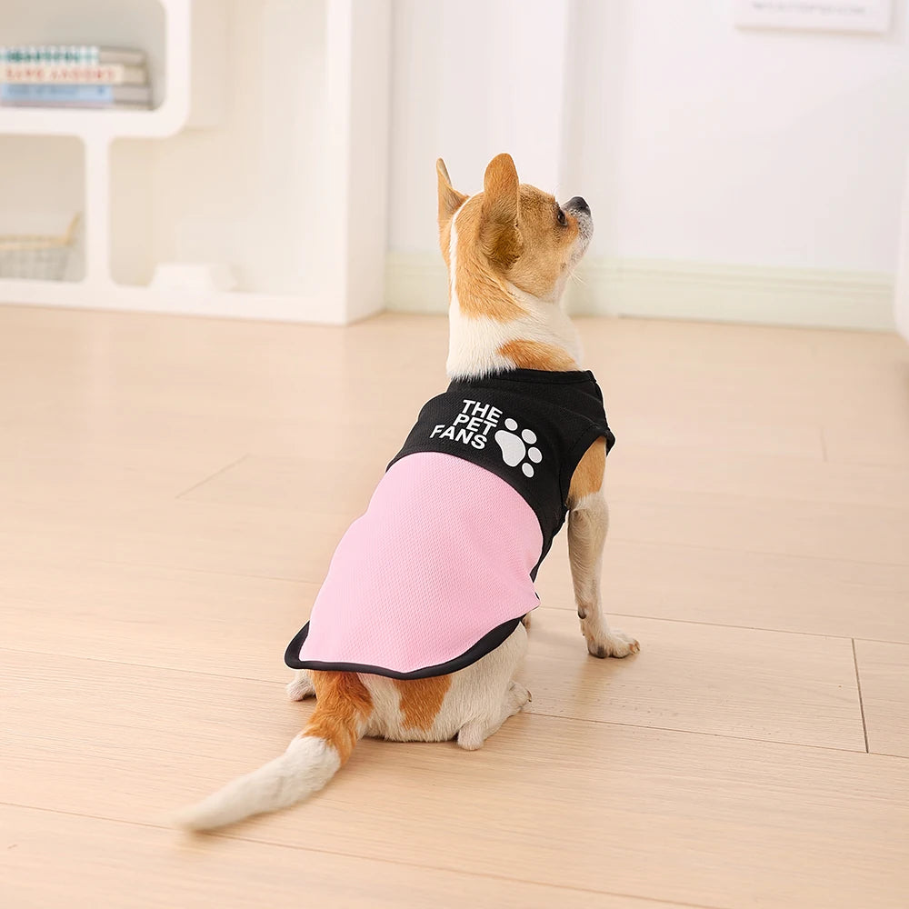 UV-Skyddande Sommartröja för Hund och Katt – Andningsbar T-shirt med Tassmönster