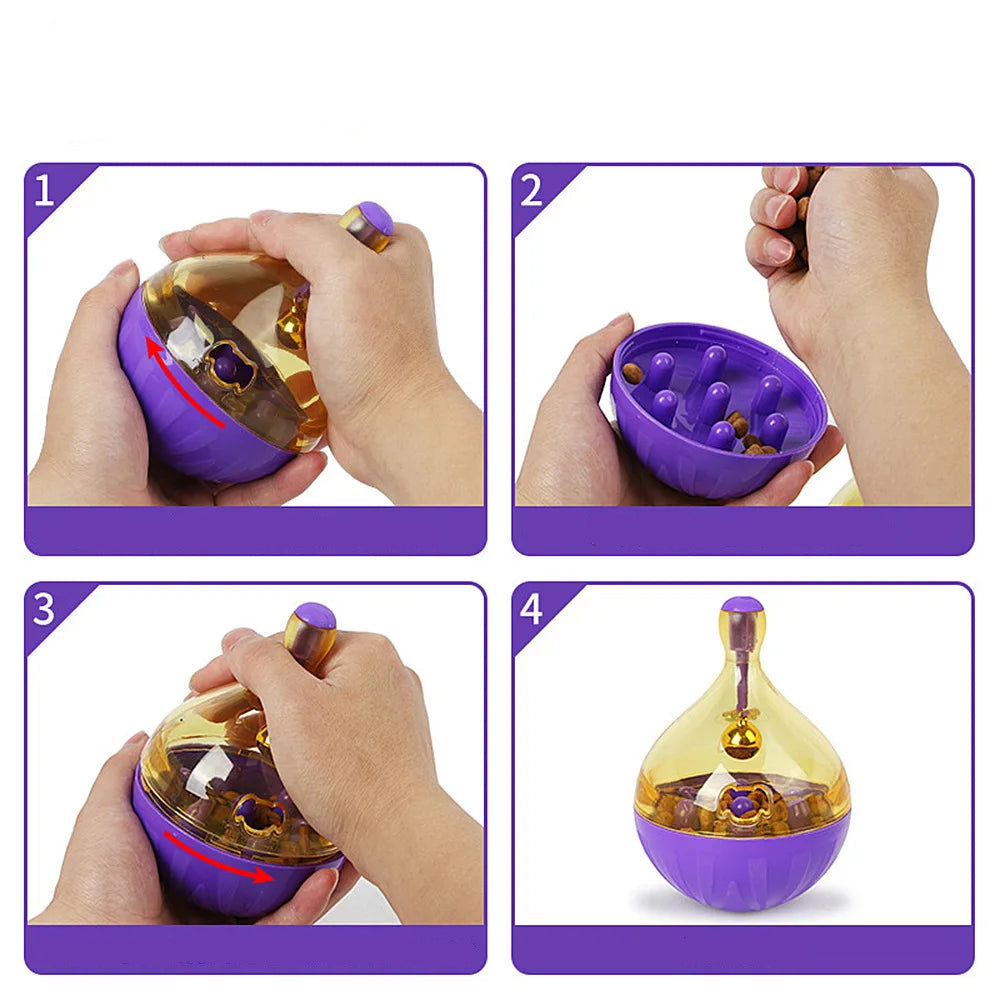 Interaktiv Matboll för Husdjur – Aktivitetsleksak med Automatisk Fodersläpp