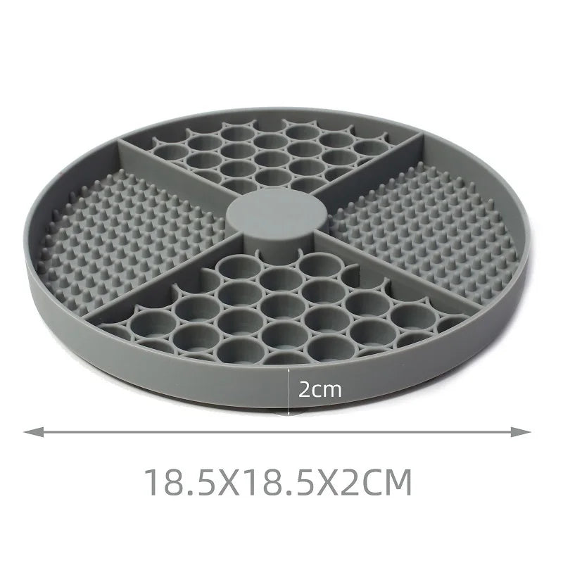 Silikon Rund Slickmatta för Hund och Katt – Slow Feeder med Sugproppar