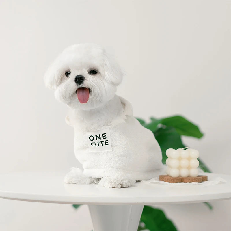 Mjuk Badrock för Hund och Katt i Bomull med Huva